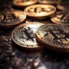 bitcoins photographed as physical coins