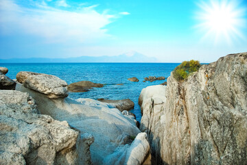 beautiful sea in greece on nature background