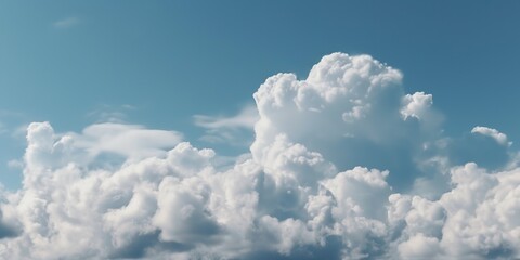 Naklejka na ściany i meble Blue sky background with clouds, generative ai