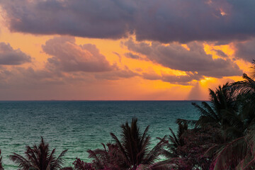 sunrise over the Caribbean sea in Belize