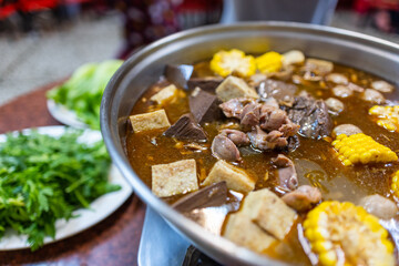 Taiwanese cuisine ginger duck soup hot pot