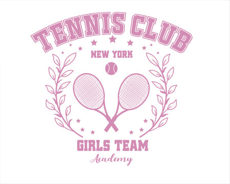 tennis active sport club team college old school sty for t shirt and fahion etc sweatshirt - Powered by Adobe