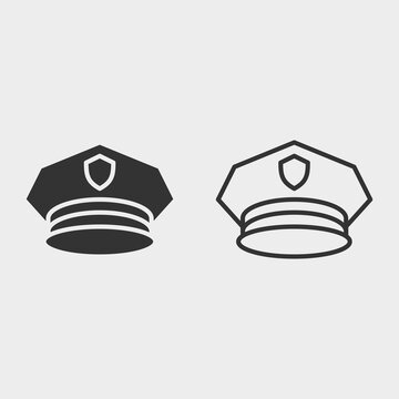 Police_cap vector icon illustration sign