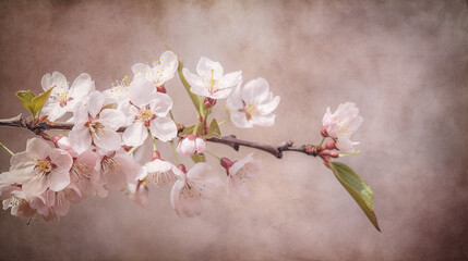 Naklejka na ściany i meble Abstract illustration cherry blossom flower for spring season backgrounds. Generative Ai