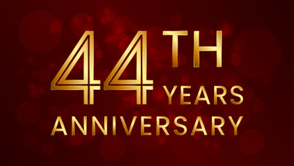 44 year anniversary celebration. Anniversary logo design with double line concept. Logo Vector Template Illustration