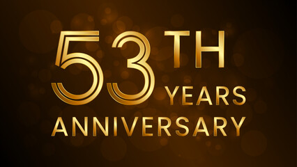 53 year anniversary celebration. Anniversary logo design with double line concept. Logo Vector Template Illustration