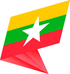 Flag of Myanmar, modern pin flag