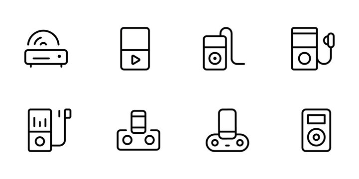 ipod walkman mp3 player cd player Editable Stroke. and Suitable for Web Page, Mobile App, UI, UX design.