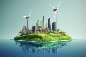 Photorealistic Image Representing ESG and Green Energy Sustainable Industry