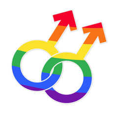 Gay symbol in rainbow colors vector illustration