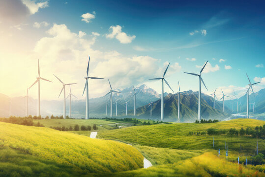 Photorealistic Image Representing ESG and Green Energy Sustainable Industry