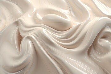 Milk and cream, ice cream, whipped cream, abstract background with swirl pattern, flowing texture, generative AI 