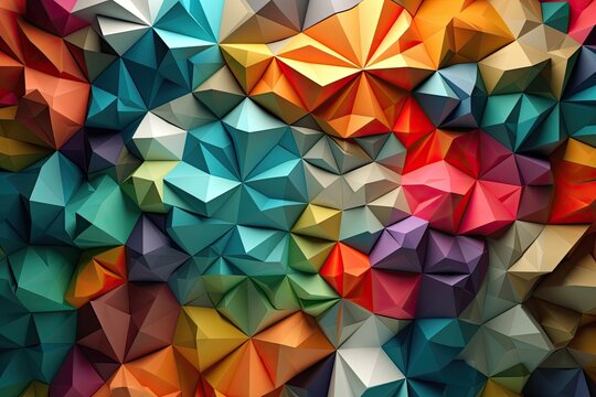 Abstract background with geometric pattern, color and shapes variations, modern texture, design art, illustration, created by generative artificial intelligence