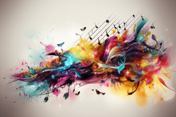 Obraz na płótnie Canvas Colorful Illustration of Sound-Inspired Creative Music Background
