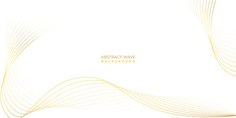 Gold color wave line design element, wavy line background design template