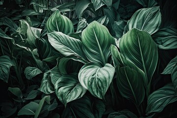 Fototapeta premium Verdant leaves mingling with white foliage, creating texture abundant backdrops. Generative AI