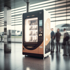 Vending machine at an airport. Generative AI. - obrazy, fototapety, plakaty