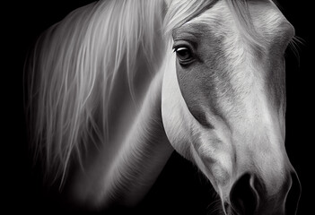 Portrait of a white horse