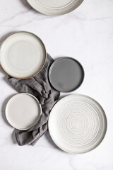 Trendy grey ceramic plates