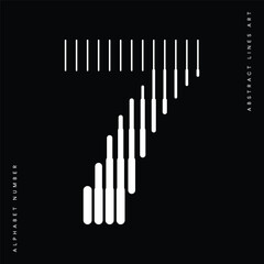 Number 7 with Abstract Line Pattern
