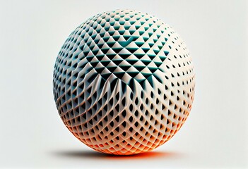 large bright basketball ball isolated on white background. Generative AI