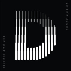 Letter D Logo with Abstract Line Pattern