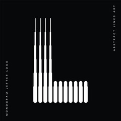 Letter L Logo with Abstract Line Pattern