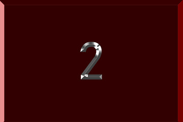 3d shiny silver number with Red background collection - 2