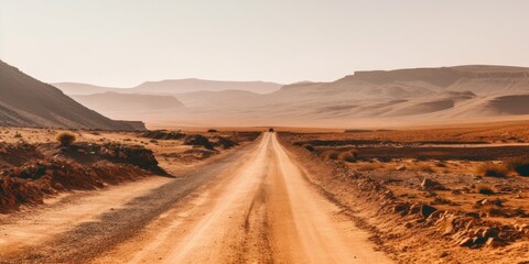 Fototapeta na wymiar Journey through the Sahara: An Epic African Road Trip Adventure in the Moroccan Desert