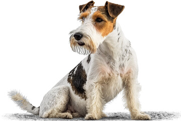 Playful and Energetic Fox Terrier on White Background