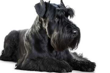 Strong and Loyal: Giant Schnauzer Pointer on White Background