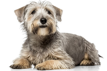 Get to Know the Unique Personality of the Glen of Imaal Terrier on a White Background - obrazy, fototapety, plakaty