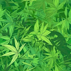 A seamless pattern of bamboo leaves. SEAMLESS BAMBOO WALLPAPER. © Gogi