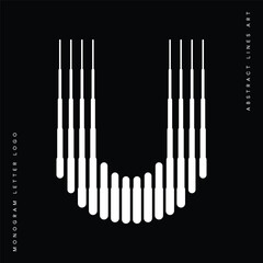 Letter U Logo with Abstract Line Pattern © Leksono