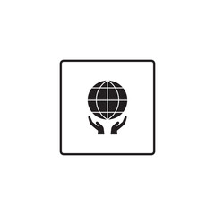 save earth icon symbol sign vector