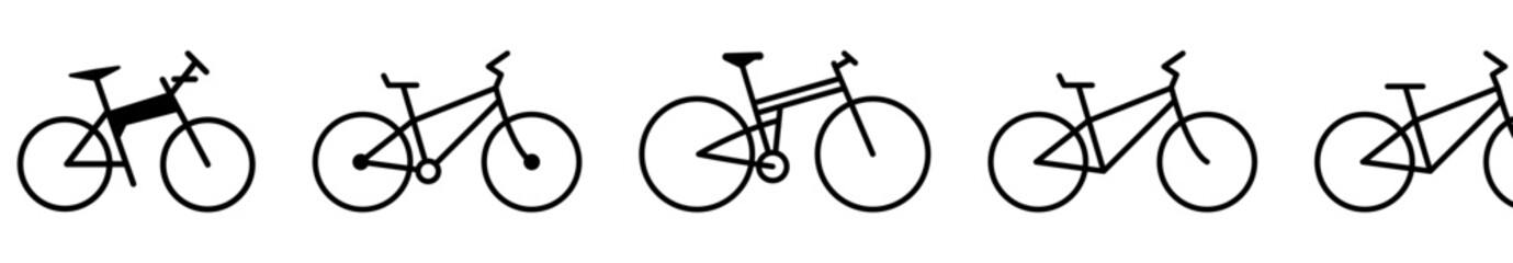 Bike icon set. Cycling concept. Vector illustration isolated on white background