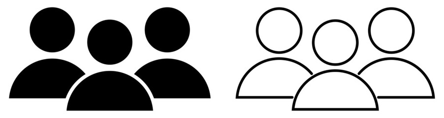 Set of people icons in flat and line style. Design can use for web and mobile app. Vector illustration