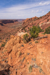 hiking the syncline loop trail in island in the sky district of canyonlands national park, utah, usa