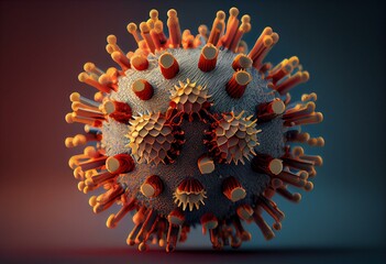Covid-19 Corona Virus 3d illustration, Sars-Cov, Mers-Cov, Chinese Virus 2020. Generative AI