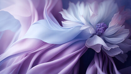 Soft floral blue-purple background by Generative AI