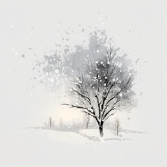 Tree in winter snow