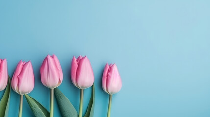 Tulip flowers background. Illustration AI Generative.