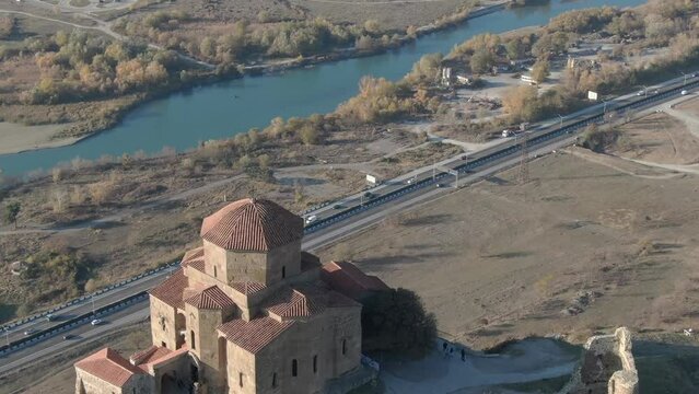 Flying around the historic Jvari monastery near Mtskheta in eastern Georgia.