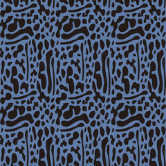 Poison dart frog skin vector repeat pattern with black and Light Purple Blue color combination.