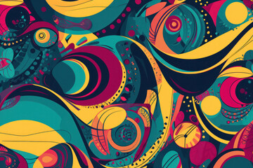 Naklejka premium Bright and Colorful Abstract Graphic Pattern