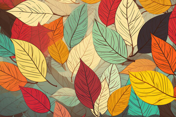 Fototapeta premium Colorful Leaves Wallpaper Background