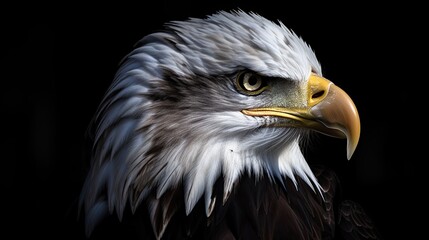 Intimidating Predator: An American Bald Eagle with Intense Eyes. Generative AI