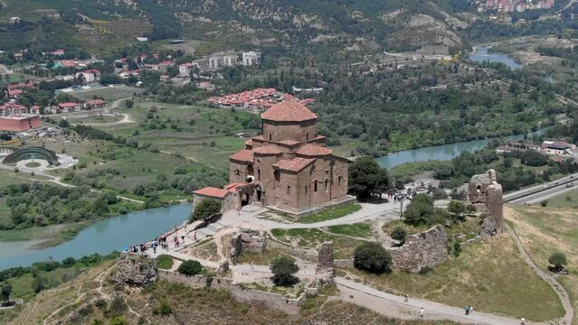 Flying around the historic Jvari monastery near Mtskheta in eastern Georgia.
