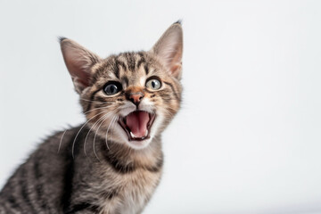 Generative AI Angry little kitten cat