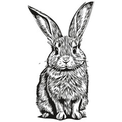 Portrait of a cute Rabbit on a white background hare